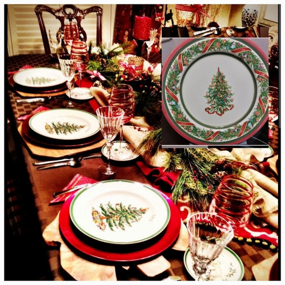 Vintage Christopher Radko " Christopher's tree" salad plates. 8".  14 plates! - Picture 1 of 6